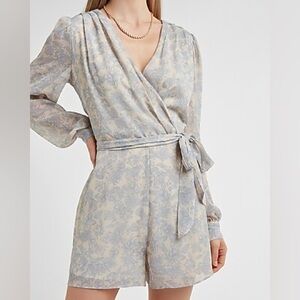 Express Floral Wrap Front Romper size Medium